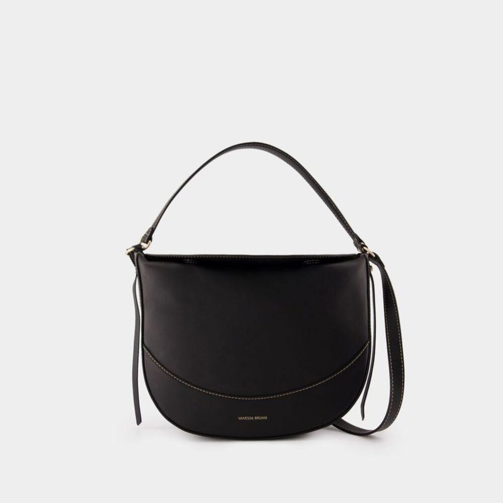 VANESSA BRUNO Leather Shoulder Bag Women BLACK Crossbody - Picture 4 of 4